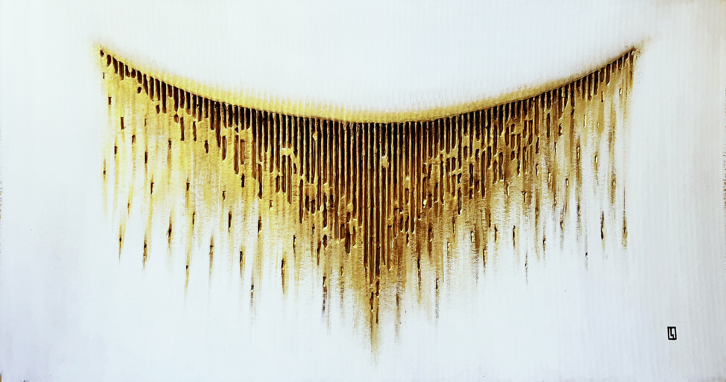 LuisaPineri_La cascata d'oro_rip out e acrilico_50x100_2023